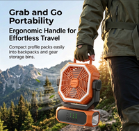 Ventilateur de refroidissement portable 5000 mAh pour l'extérieur, en ABS résistant aux chutes, avec lampe torche LED, multi-vitesses, pour le camping et les voyages