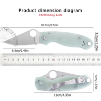 Couteau pliant OEM C229 G10, haute dureté, pour le camping, la survie, la pêche, outil EDC, couteau de poche DIY