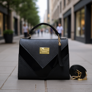 Bolso de Pecho Fana Spectacular Mariola Negro para Mujer, de Microfibra y Cuero Sintético, con Asa Superior y Borla, para Uso Diario - Product Image 2