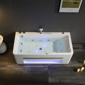 Baignoire de massage moderne en acrylique pour 1 personne, 1,3-1,7 m, <span class=keywords><strong>avec</strong></span> cascade à bulles, remous et fonction surf, <span class=keywords><strong>avec</strong></span> jupe latérale 3 côtés, modèle encastrable d'angle, Prix - Product Image 4