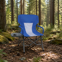 Chaise de camping pliable moderne avec table latérale intégrée et sac isotherme, chaise de directeur en fer Oxford pour mobilier d'extérieur