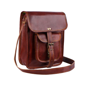Sac bandoulière vintage en cuir véritable 100% de qualité supérieure pour femme, doux, confortable, léger, avec broderie et bouton réglable - Product Image 4