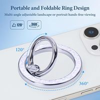 Güçlü Manyetik Halka Telefon Standı, 360 °   Döndürülebilir Metal Parmak Destekli Telefon Tutucular, Kablosuz Şarj Cihazlarıyla Uyumlu