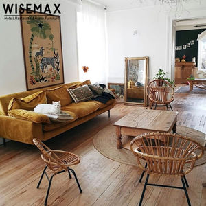 WISEMAX-mueble nórdico de tela de terciopelo para sala de estar, mueble sencillo con <span class=keywords><strong>relleno</strong></span> de esponja, marco de madera, patas de metal, tres asientos - Product Image 2