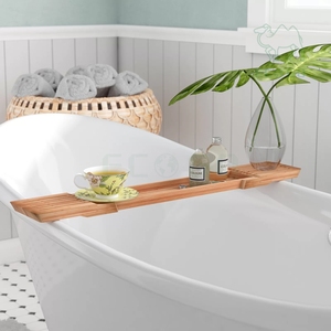 Vente en gros d'usine Plateau de baignoire en bambou Caddy Baignoire Caddy de luxe en bois - Product Image 3
