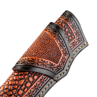 Étui de luxe en cuir de vachette première couche pour couteau à désosser de 6 pouces, housse de protection pour couteau droit, gaine en cuir de vachette gaufré