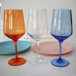 BST 6oz 175ml Copas de vino acrílicas personalizadas Copas de copa al por mayor, flauta de champán de plástico Amarillo Blanco transparente para boda - Product Image 3