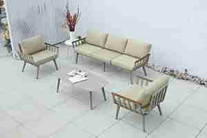 Contemporary Modern Luxury Metal Fabric Outdoor Furniture Elegant Rope Set for Courtyard for Home Dining Hotel/Villa Park - Product Image 3
