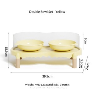 Ciotola per Animali Domestici con Supporto a Bolle, Doppia Ciotola in Ceramica Anti-Schizzi e Anti-Ribaltamento - Product Image 6