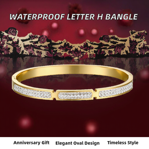 Brazalete de Acero Inoxidable Personalizado, Impermeable, Estilo Vintage, con Letra H y Circonitas, para Mujer, Ideal para Aniversario - Product Image 2