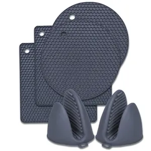 Rutsch feste Silikon matte quadratische runde Form weicher Tisch Silikon Tischset Handschuhe hitze beständiges Silikon kissen für Hot Pan Pot Hot