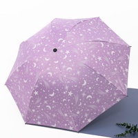 Parapluie 3 plis avec protection UV Revêtement noir personnalisé Pare-soleil pliable Livraison gratuite Mini taille Grande couverture