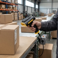 Lector RFID UHF Inalámbrico BT Chainway SR160 con Modo USB HID RS232, Escáner de Código de Barras 2D para Almacén, en Stock