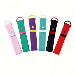 INS Style Korean Keychain Macaron Color Canvas Embroidery Luggage Strap Blank DIY <b>Name</b> Strip - Product Image 1