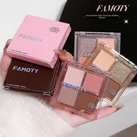 Label privé maquillage quotidien personnalisé 4 couleurs paillettes haute Pigment ombre à paupières Palete miroitant mat Pigment fard à paupières Palette poudre