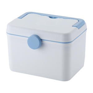 Caja de Medicamentos Portátil Rectangular de Plástico para la Familia con Tapa, Color Azul, Rosa y Gris, GM1017, Tipo Vertical - Product Image 3