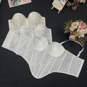 Haut bustier corset en maille tie-dye Y2K avec sequins scintillants et baleines, pour femme, bretelles réglables, fermeture au dos, tenue de scène et de danse, grandes tailles - Product Image 6