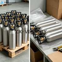 Bouteille de gaz vide en aluminium de qualité alimentaire ZX pour CO2, conforme ISO7866, vente directe usine, OEM ODM, pour boissons et usage industriel