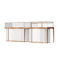 Vitrina de Exhibición de Joyería de Lujo con Logotipo Personalizado, Producción Directa de Fábrica, Diseño Moderno en Acero Inoxidable, Madera y Vidrio
