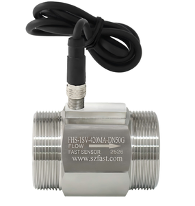 Sensor de Flujo Hall FHS-1SV420-3T200-DN50R SUS304 R2 con Doble Rosca, 40-500L/min, 4-20mA, Transmisor de 24VDC - Product Image 1