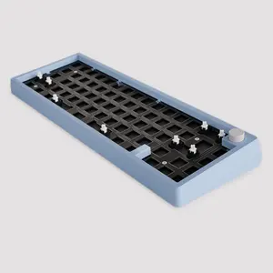 ZOOM65 V2 Junta Alu CNC Kit de teclado sin montar con perilla y peso de aluminio anodizado, sin interruptores y tapa de tecla