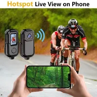 Mini Cámara Wifi 1080p HD Hotspot 140 °   Videocámaras IP inalámbricas con grabación de vídeo deportivo de gran angular, grabadora de vídeo portátil