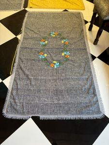 Designer Cotton Embroidered <b>Table</b> Runner Floral Design Premium Quality <b>Table</b> <b>Cover</b> For Home Restaurant Decor - Product Image 4