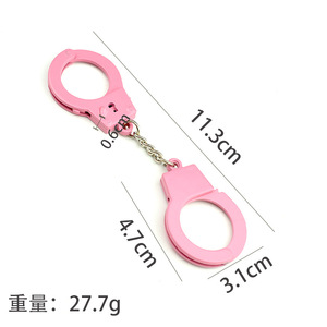 Porte-clés pour clés de voiture avec porte-monnaie, breloque en forme de menottes, porte-clés en métal, porte-clés créatif en forme de menottes, cadeaux de Noël - Product Image 3