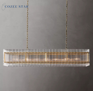 Lustre en verre moderne <span class=keywords><strong>San</strong></span> <span class=keywords><strong>Marco</strong></span> avec pendentifs lustres rectangulaires LED noirs Installation de projet de lampe suspendue à hauteur réglable - Product Image 2