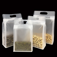 Sachet refermable à fermeture éclair en plastique transparent avec poignée portable, à huit soudures latérales, pour noix, fruits secs, céréales - Vente en gros