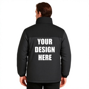 Unisex Spring Work <b>Jacket</b> Solid Color Hooded Collar Zipper Closure Windproof <b>Thick</b> Polyester <b>Fleece</b> Casual Outerwear Custom Logo - Product Image 5