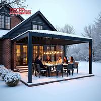 Système de toit de patio en aluminium imperméable, lames orientables réglables, supports métalliques, pavillon, jardin extérieur, cour, bord de piscine, pergola chinoise