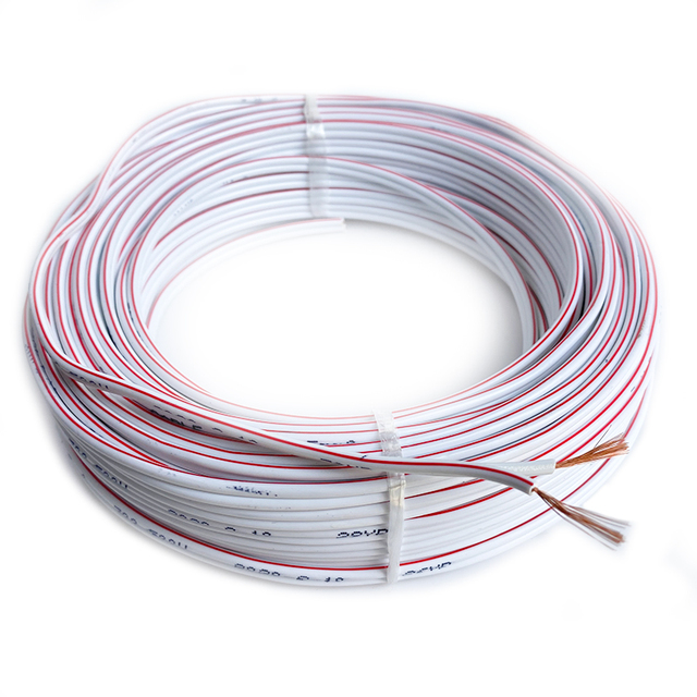 Speaker Cable CCA 2x14AWG 2*0.75mm2 2x1.5mm2 2x2.5 White PVC Color with Red or Blue Column 30yard 100m One Roll