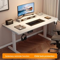 Bureau électrique réglable en hauteur en bois massif, bureau d'ordinateur, bureau à domicile, bureau de gaming, établi réglable, bord automatique