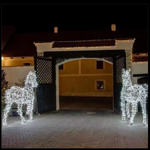 Grandes decoraciones navideñas con luz LED en forma de caballo para parques y calles al aire libre - Product Image 6