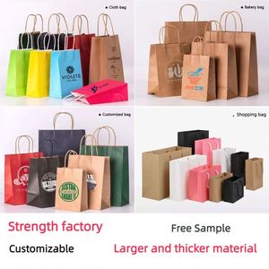Bolsa de Papel Kraft Marrón con Asa para Llevar Comida, Personalizada, Precio Económico al por Mayor, Precio Razonable OEM, KM - Product Image 4