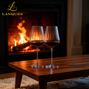 Verres à vin <span class=keywords><strong>blanc</strong></span> et rouge <span class=keywords><strong>de</strong></span> luxe Lanques, faits à la main, en cristal sans plomb, 440 ml, style européen, forme optique, transparents, soufflés à la main, longs - Product Image 4