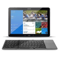 Ultra Slim 64-Key lipat tiga, dapat diisi ulang untuk gigi biru bantalan sentuh desain portabel lipat untuk Laptop Tablet PC & ponsel