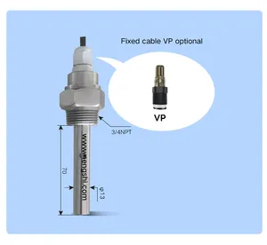 Máy đo độ dẫn điện 0-2000us/cm RS485 EC mét TDS thăm dò cảm biến độ mặn bằng thép không gỉ để kiểm tra nước