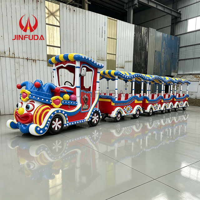 Mini Track Train With Clown Costume Pattern for Garden and Square