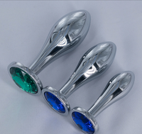 Dilatateur anal de luxe en trois parties, jouet sexuel pour adultes, mini plug anal en métal sexy avec cristaux de diamant, unisexe