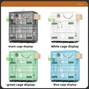 Toptan Katlanabilir Metal Modern Papağan Ekolojik Çift Katmanlı Orta Boy Lüks Villa Kuş Kafesi Plastik Tepsi ve Kutu ile - Product Image 5