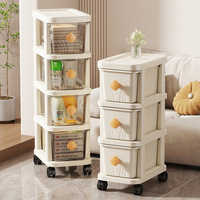 Tiroirs de rangement multicouches en plastique avec roulettes, chariot roulant organisateur pour vêtements, cuisine, salon, armoire à tiroirs
