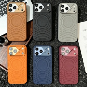 เคสโทรศัพท์หนัง PU ลายริ้วแบบแม่เหล็กสำหรับ iPhone 18 17 16 15 14 13 Pro Max พร้อมกรอบกล้องโลหะ ป้องกันการกระแทก ขายส่ง - Product Image 2