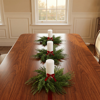 Guirlande de Noël ou de Remise de Diplôme Verticale à 3 Niveaux de Haute Qualité, Décoration Suspendue, Ruban en Velours Rouge, Clochettes, Nœuds, Style Ferme pour la Maison