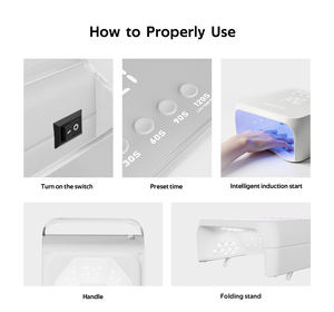 Secador de Unhas Portátil Recarregável de 96w com Tecnologia Smart <span class=keywords><strong>Cure</strong></span> OEM/ODM, Lâmpada UV Profissional com 48 LEDs para Salão - Product Image 6