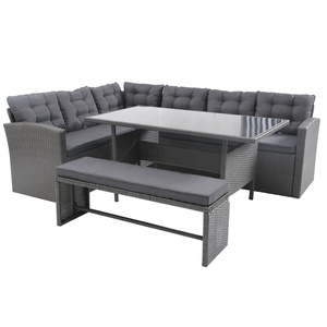 Outdoor <strong>Corner</strong> <strong>Rattan</strong> Lounge <strong>Set</strong> Chaise Lounge Sofa Bed Padded Outdoor Sofa <strong>Set</strong> With Cushion - Product Image 1