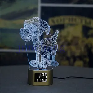 Uhrenmodifizierbare dimmbare Kinder-Wandsteckdose Herstellungsmaschine Led 3D-Optische Illusion Einhorn-Nachtlicht Tischlampe