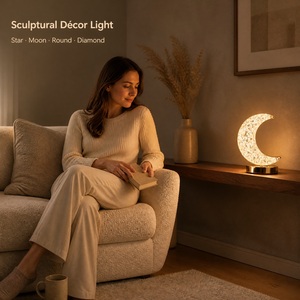 Lampada da Tavolo USB Ricaricabile a Forma di Stella e Luna in Acrilico per <span class=keywords><strong>Soggiorno</strong></span>, Sala da Pranzo o Camera da Letto - Product Image 5