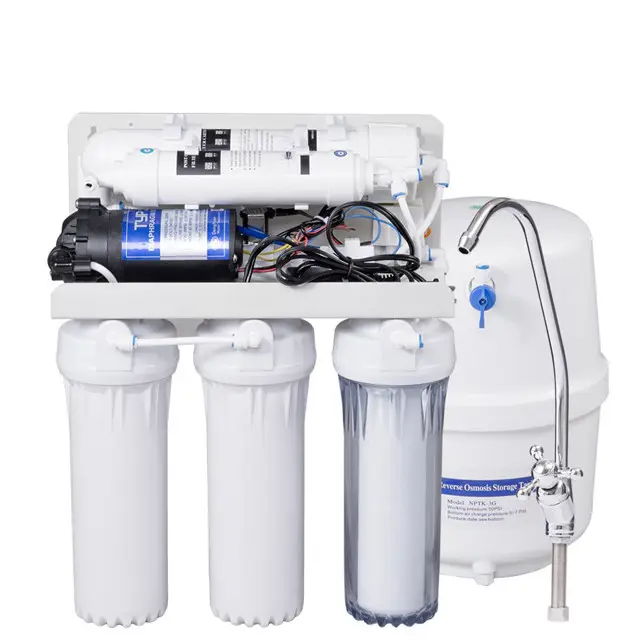 Sistema de osmosis inversa HUAMO、purificador de 5 etapas、maquina de fillo de agua alcalina Ro para el hogar